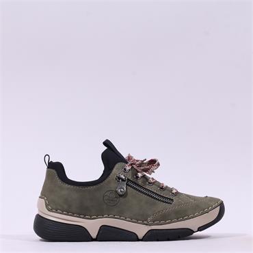 Rieker Laced Comfort Shoe - Green